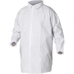 KleenGuard - Size 3XL White Lab Coat without Pockets - Microporous Film Laminate, Snap Front, Elastic Cuffs - Americas Industrial Supply