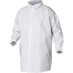 KleenGuard - Size 2XL White Lab Coat without Pockets - Microporous Film Laminate, Snap Front, Elastic Cuffs - Americas Industrial Supply