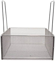 Marlin Steel Wire Products - 18" Deep, Square Stainless Steel Mesh Basket - 1/4" Perforation, 18" Wide x 9" High - Americas Industrial Supply