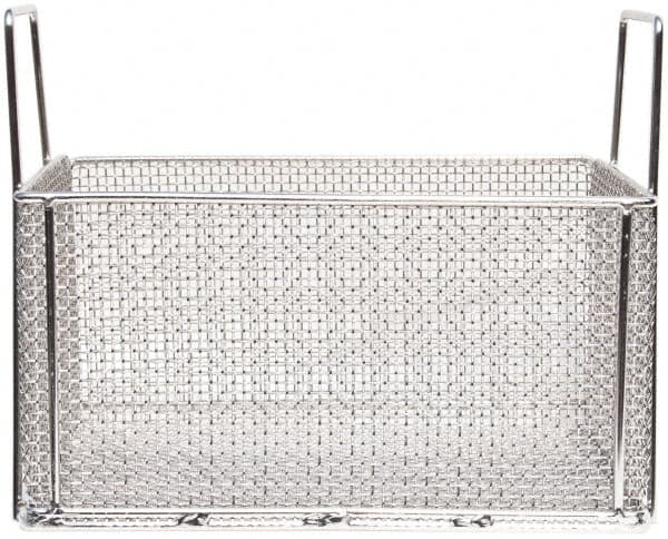Marlin Steel Wire Products - 10" Deep, Rectangular Stainless Steel Mesh Basket - 1/4" Perforation, 15" Wide x 8" High - Americas Industrial Supply