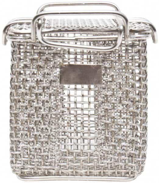 Marlin Steel Wire Products - 3-1/4" Deep, Rectangular Stainless Steel Mesh Basket - 5/32" Perforation, 3-3/8" Wide x 4" High - Americas Industrial Supply