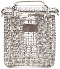 Marlin Steel Wire Products - 3-1/4" Deep, Rectangular Stainless Steel Mesh Basket - 5/32" Perforation, 3-3/8" Wide x 4" High - Americas Industrial Supply