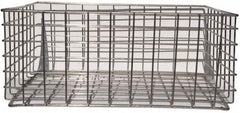 Marlin Steel Wire Products - 21" Deep, Rectangular Steel Wire Basket - 2-3/8" Perforation, 26-1/2" Wide x 11-1/8" High - Americas Industrial Supply