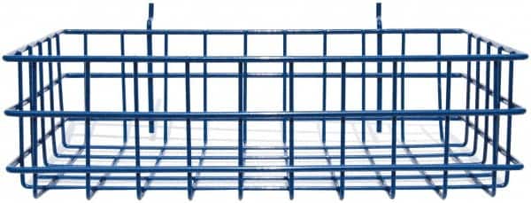 Marlin Steel Wire Products - 8" Deep, Rectangular Steel Peg Board/Slatwall Basket - 1-3/8" Perforation, 14" Wide x 4" High - Americas Industrial Supply