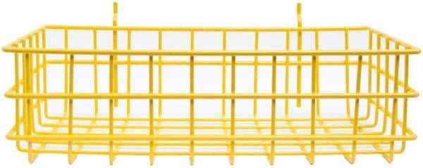 Marlin Steel Wire Products - 8" Deep, Rectangular Steel Peg Board/Slatwall Basket - 1-3/8" Perforation, 14" Wide x 4" High - Americas Industrial Supply