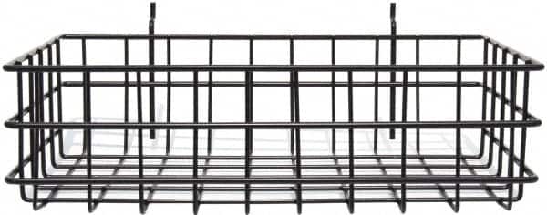 Marlin Steel Wire Products - 8" Deep, Rectangular Steel Peg Board/Slatwall Basket - 1-3/8" Perforation, 14" Wide x 4" High - Americas Industrial Supply