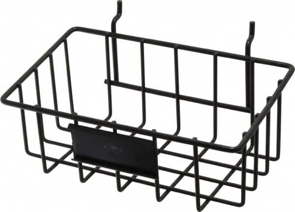 Marlin Steel Wire Products - 4-7/8" Deep, Rectangular Steel Peg Board/Slatwall Basket - 1-3/8" Perforation, 8-3/8" Wide x 3-3/8" High - Americas Industrial Supply