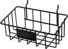 Marlin Steel Wire Products - 4-7/8" Deep, Rectangular Steel Peg Board/Slatwall Basket - 1-3/8" Perforation, 8-3/8" Wide x 3-3/8" High - Americas Industrial Supply