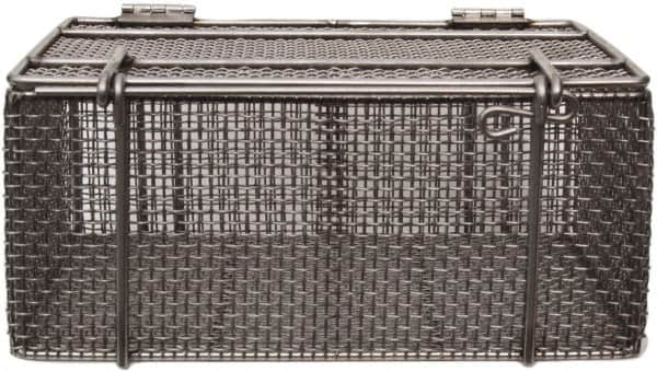 Marlin Steel Wire Products - 10" Deep, Rectangular Stainless Steel Mesh Basket - 1/4" Perforation, 14" Wide x 6" High - Americas Industrial Supply