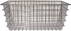 Marlin Steel Wire Products - 16" Deep, Rectangular Steel Wire Basket - 1-3/8" Perforation, 24" Wide x 10" High - Americas Industrial Supply