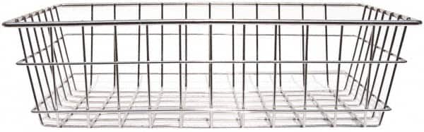 Marlin Steel Wire Products - 12" Deep, Rectangular Steel Wire Basket - 1-3/8" Perforation, 18" Wide x 5" High - Americas Industrial Supply
