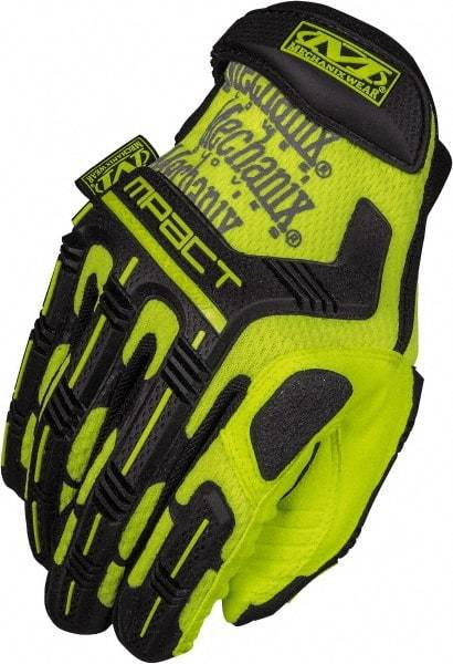 Mechanix Wear - Size M Synthetic Leather/TPR Anti-Vibration/Impact Protection Work Gloves - Uncoated, Hook & Loop Cuff, Full Fingered, Hi-Vis Yellow, Paired - Americas Industrial Supply