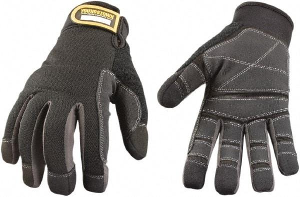 Youngstown - Size S Synthetic Leather Work Gloves - For Mechanic's & Lifting, Uncoated, Hook & Loop Cuff, Full Fingered, Black, Paired - Americas Industrial Supply
