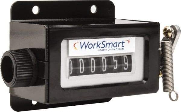 Value Collection - 6 Digit Mechanical Display Stroke Counter - Manual Reset - Americas Industrial Supply