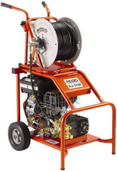 Ridgid - Gas Jet Battery Drain Cleaning Machine - For 2" to 10" Pipe, 3/8" x 300' Cable - Americas Industrial Supply