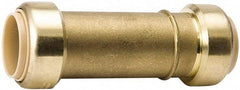 Value Collection - 1/2" Tube OD, 5/8 Standard Lead Free Brass Push-to-Connect Tube Union - Tube to Tube Connection, 200 Max psi, EPDM O-Ring - Americas Industrial Supply