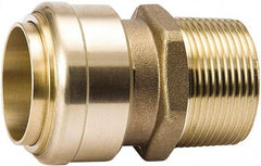 Value Collection - 1" Outside Diam, 1 NPT, Brass Push-to-Connect Tube Male Connector - 200 Max psi, Tube to Male NPT Connection, EPDM O-Ring, Lead-Free - Americas Industrial Supply
