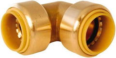 Value Collection - 1/2" Tube OD, 5/8 Standard Lead Free Brass Push-to-Connect Tube Union Elbow - Tube to Tube Connection, 200 Max psi, EPDM O-Ring - Americas Industrial Supply