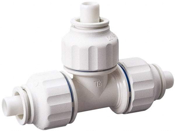 Value Collection - 1/2 x 1/2 x 1/8" OD, Polysulfone Push-to-Connect Union Tee - 250 Max psi, White - Americas Industrial Supply