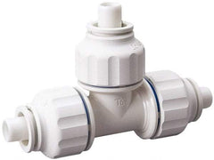 Value Collection - 1/2 x 1/2 x 1/8" OD, Polysulfone Push-to-Connect Union Tee - 250 Max psi, White - Americas Industrial Supply