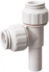 Value Collection - 1/2" OD, Polysulfone Push-to-Connect Plug-In Run Tee - 250 Max psi, 1/2" Stem Diam, White - Americas Industrial Supply