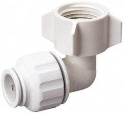 Value Collection - 1/2" OD, 3/4 Thread, Polysulfone Push-to-Connect Female Swivel Elbow - 250 Max psi, White - Americas Industrial Supply