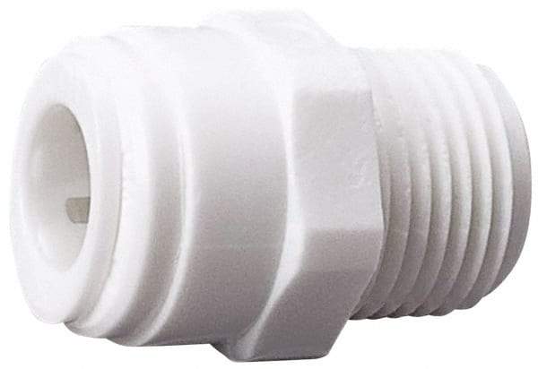 Value Collection - 3/8" OD, 1/2 Thread, Polysulfone Push-to-Connect Male Connector - 250 Max psi, White - Americas Industrial Supply