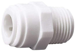 Value Collection - 3/8" OD, 1/2 Thread, Polysulfone Push-to-Connect Male Connector - 250 Max psi, White - Americas Industrial Supply