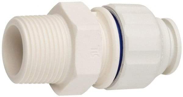 Value Collection - 1/2" OD, 3/4 Thread, Polysulfone Push-to-Connect Male Connector - 250 Max psi, White - Americas Industrial Supply