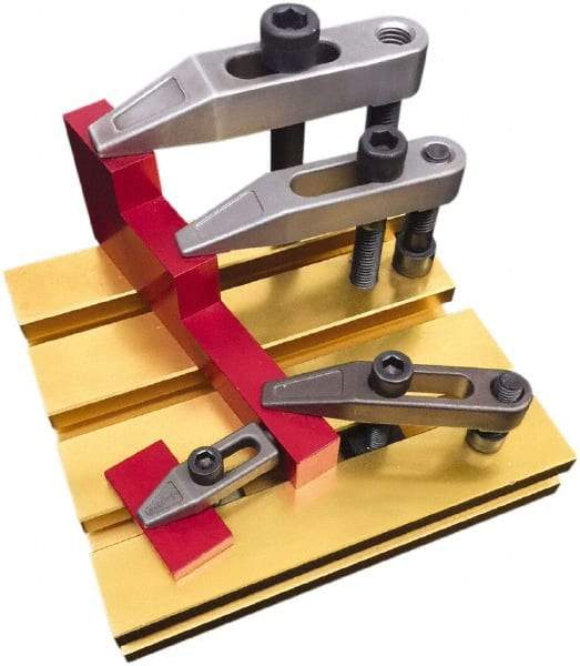Mitee-Bite - M20 Stud, Stainless Steel, Plain Strap Clamp - 22mm Travel, 3.63" OAL x 0.89" Wide x 0.43" High, Tapered Nose - Americas Industrial Supply