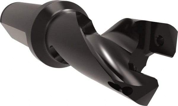 Allied Machine and Engineering - Series 24, 24 to 26mm Diam, 1" Diam Straight Shank with Flange, Helical Flute Spade Drill - 1-1/8" Max Depth, 2-17/32" Body Length, 4-13/16" OAL, Short Length, Through Coolant - Americas Industrial Supply