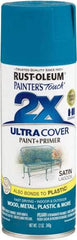 Rust-Oleum - Lagoon (Color), Satin, Enamel Spray Paint - 8 Sq Ft per Can, 12 oz Container, Use on Multipurpose - Americas Industrial Supply