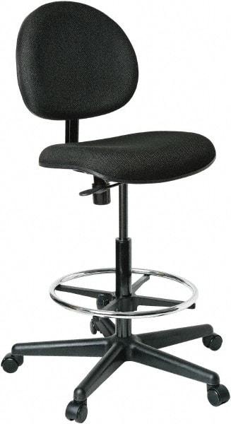 Bevco - 21 to 31" High Adjustable Height Swivel Stool - 27" Wide x 27" Deep, 100% Olefin Seat, Black - Americas Industrial Supply