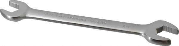 Paramount - 7/16" x 1/2" Standard Open End Wrench - 6-9/64" OAL, Double End, Full Polish Finish, 15° Head Angle - Americas Industrial Supply