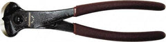 Paramount - 8" OAL, 11 AWG Capacity, End Cutting Pliers - 11/32" Jaw Length x 1-19/32" Jaw Width, Plastic Dipped Handle - Americas Industrial Supply