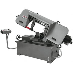 Jet - 12 x 20" Max Capacity, Semi-Automatic Variable Speed Pulley Horizontal Bandsaw - 82 to 262 SFPM Blade Speed, 460 Volts, 45°, 3 hp, 3 Phase - Americas Industrial Supply