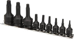 Paramount - 9 Piece 1/4 & 3/8" Drive Torx Bit Socket Set - T10 to T50 Torx - Americas Industrial Supply