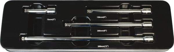 Paramount - 3/8" Drive Socket Wobble Extension Set - 4 Pieces, Includes 3, 6, 8, 12" Lengths - Americas Industrial Supply