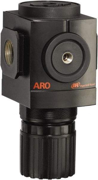 ARO/Ingersoll-Rand - 3/4 NPT Port, 290 CFM, Aluminum Heavy-Duty Regulator - 0 to 140 psi Range, 250 Max psi Supply Pressure, 1/8" Gauge Port Thread, 4.091" Wide x 7.223" High - Americas Industrial Supply