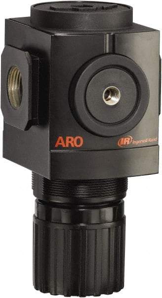 ARO/Ingersoll-Rand - 1 NPT Port, 290 CFM, Aluminum Heavy-Duty Regulator - 0 to 140 psi Range, 250 Max psi Supply Pressure, 1/8" Gauge Port Thread, 4.091" Wide x 7.223" High - Americas Industrial Supply