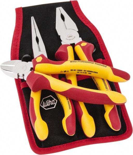 Wiha - 3 Piece Insulated Hand Tool Set - Comes in Belt Pack - Americas Industrial Supply