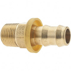Parker - 1/2" ID 3/8-18 MNPTF Barbed Push On Male Fitting - Brass - Americas Industrial Supply