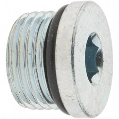Parker - 3/4-16 Male Thread, Zinc Plated Steel Industrial Pipe Hex Socket Plug - Male Straight Thread O-Ring, 6,000 psi - Americas Industrial Supply