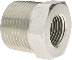 Parker - 1 Male Thread x 1/2 Female Thread, Zinc Plated Steel Industrial Pipe Hex Bushing - MNPTF x FNPTF, 4,500 psi - Americas Industrial Supply