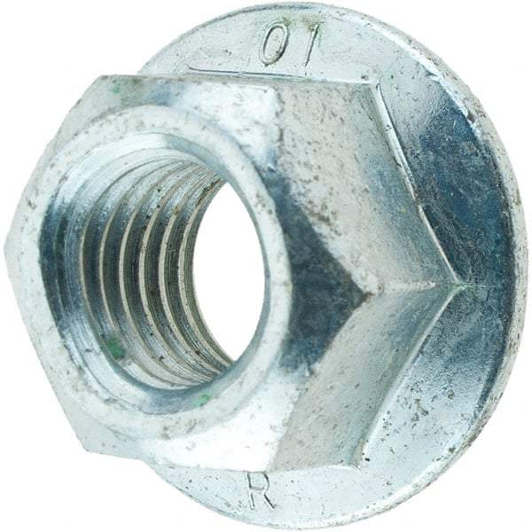 Value Collection - M10x1.50, 21mm Flange Diam, 11.5mm High, 15mm Across Flats, Flange Nut - Zinc Finish - Americas Industrial Supply