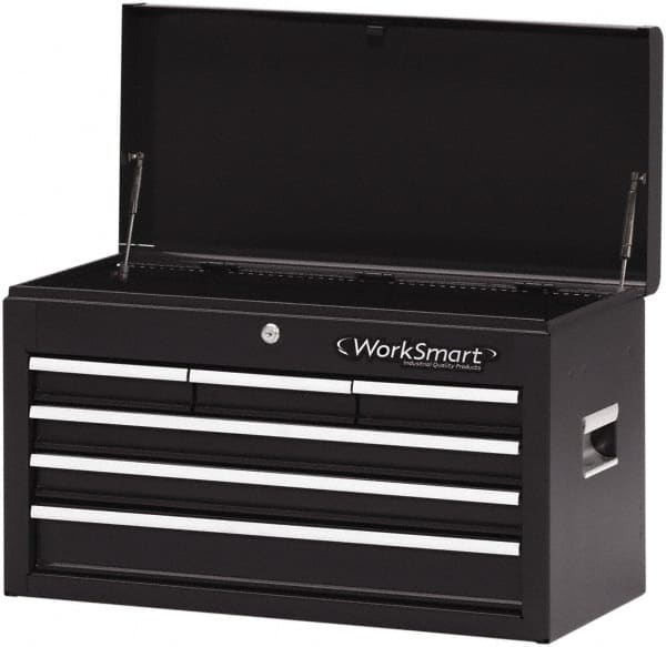 Value Collection - 6 Drawer Intermediate Tool Chest - 26" Wide x 12" Deep x 15-1/4" High, Steel, Black - Americas Industrial Supply