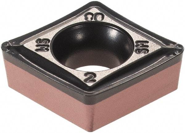 Iscar - CCMT3-2 SM Grade IC6025 Carbide Turning Insert - TiCN/Al2O3/TiN Finish, 80° Diamond, 3/8" Inscr Circle, 5/32" Thick, 1/32" Corner Radius - Americas Industrial Supply