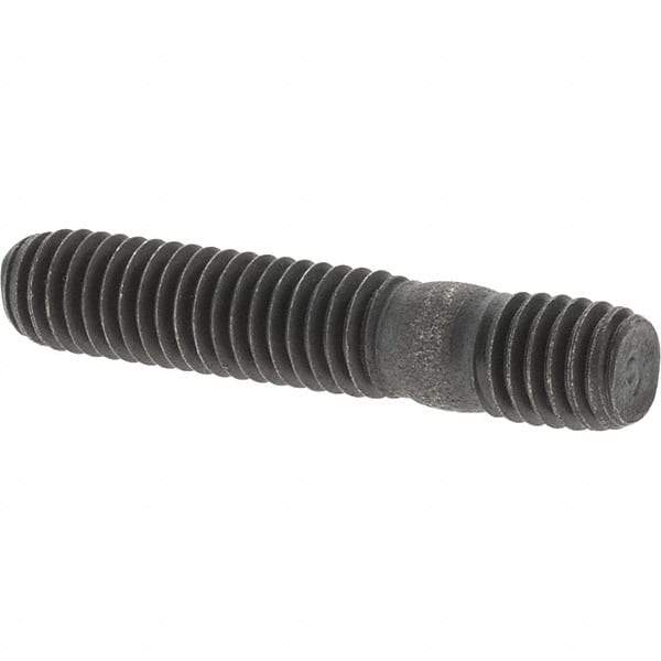 Value Collection - M6x1.0 31mm OAL Equal Double Threaded Stud - Carbon Steel, Uncoated, 14mm Equal Thread Length, Metric - Americas Industrial Supply