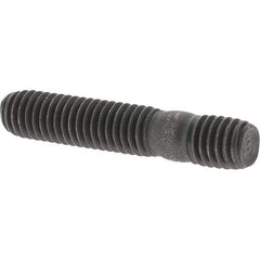 Value Collection - M6x1.0 31mm OAL Equal Double Threaded Stud - Carbon Steel, Uncoated, 14mm Equal Thread Length, Metric - Americas Industrial Supply