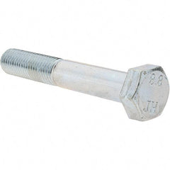 Value Collection - M12x1.50mm Metric Fine, 75mm Long Hex Head Cap Screw - Partially Threaded, Grade 8.8 Steel, Zinc-Plated Finish, 19mm Hex - Americas Industrial Supply